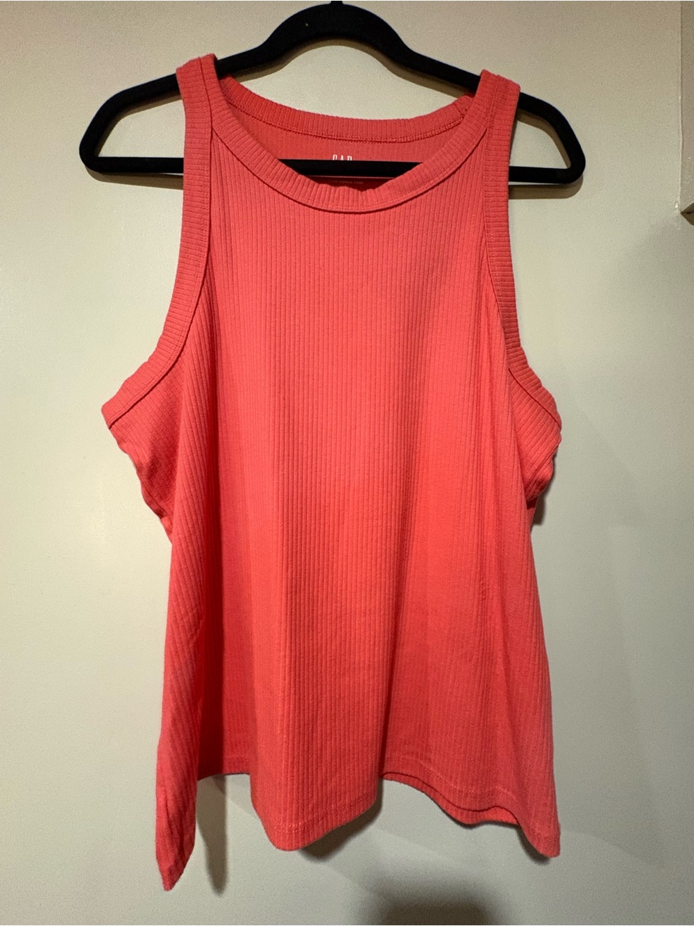 GAP Sleeveless Ribbed Tank Top - Coral